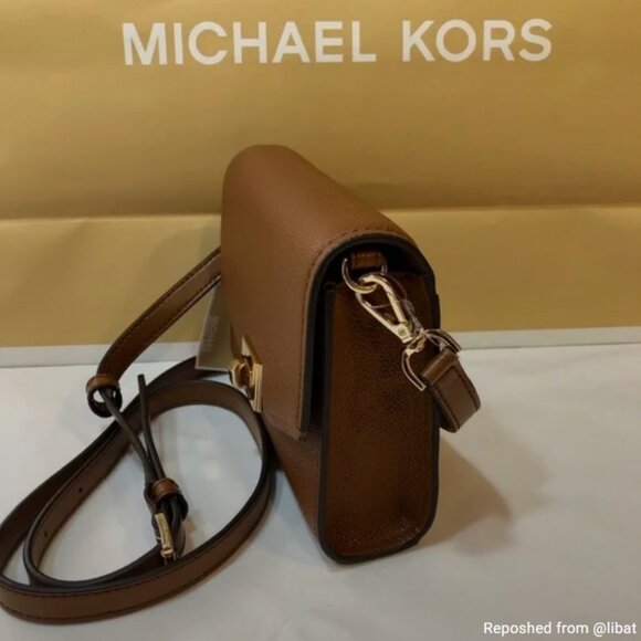 MK Cassie XS Crossbody in Luggage Pebbled Leather - Picture 6 of 9